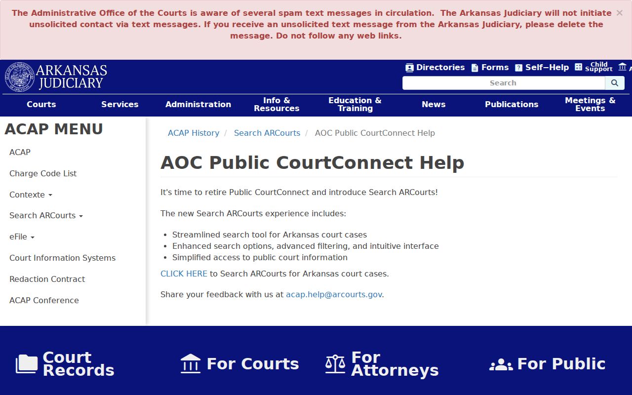 Ashley County case search CourtConnect replacement notice