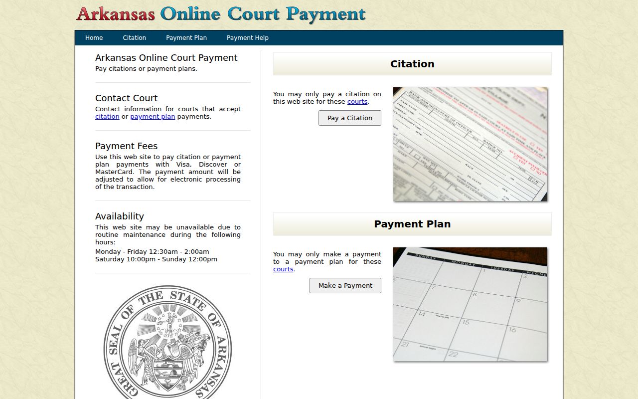 Ashley County traffic court records Arkansas payment portal