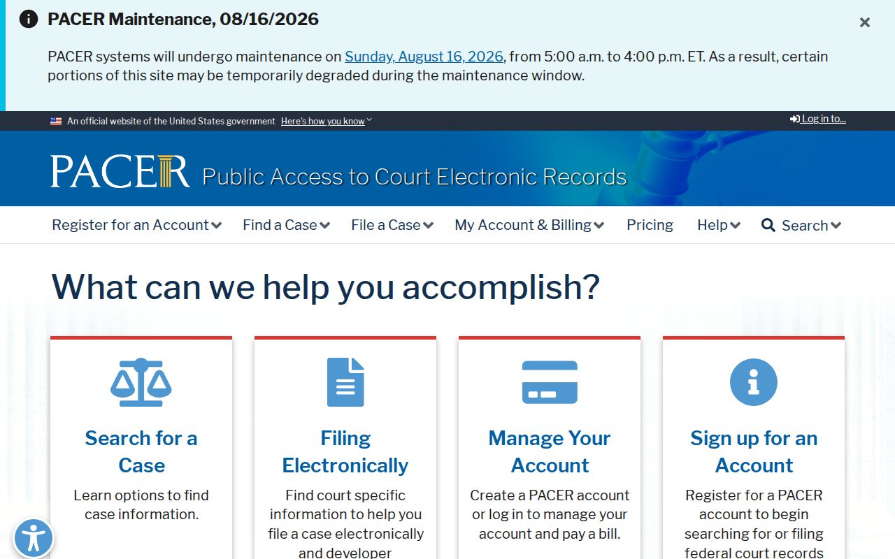 Wilmot court docket distinction from federal PACER records